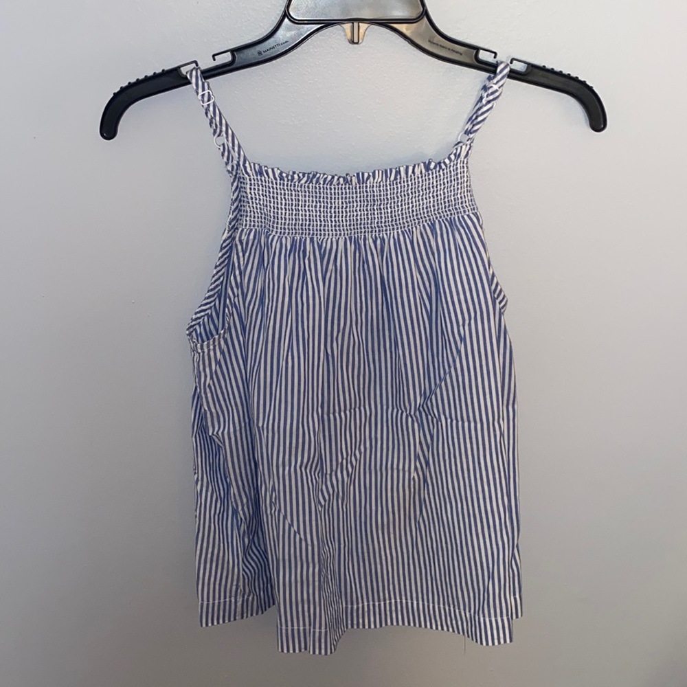 Blue and white stripped tank top
